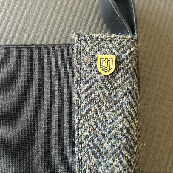 Islander Tara Chunky Black Boots with Harris Tweed accent - Picture 6 of 7